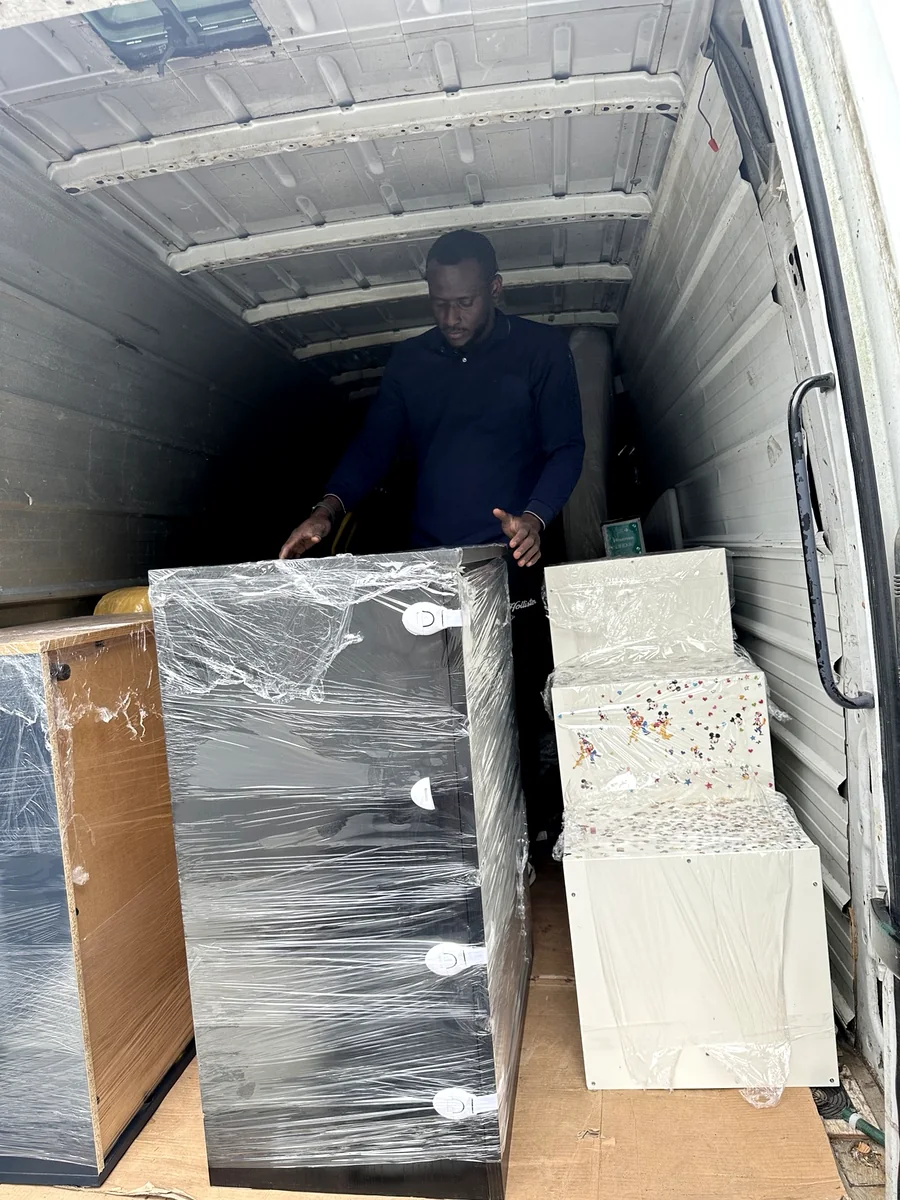 Furniture professionally wrapped for moving